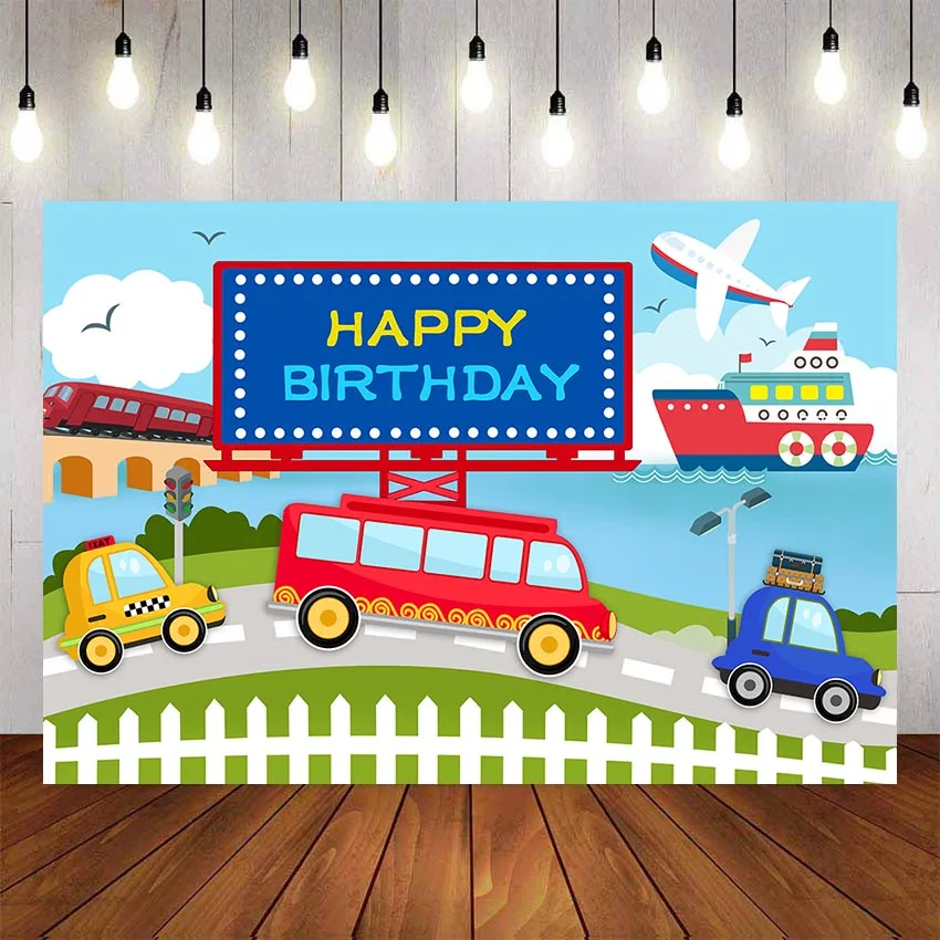 

Фон для фотосъемки Mehofond транспорт автомобиль поезд самолёт грузовик мальчик первый день рождения фон реквизит для фотостудии
