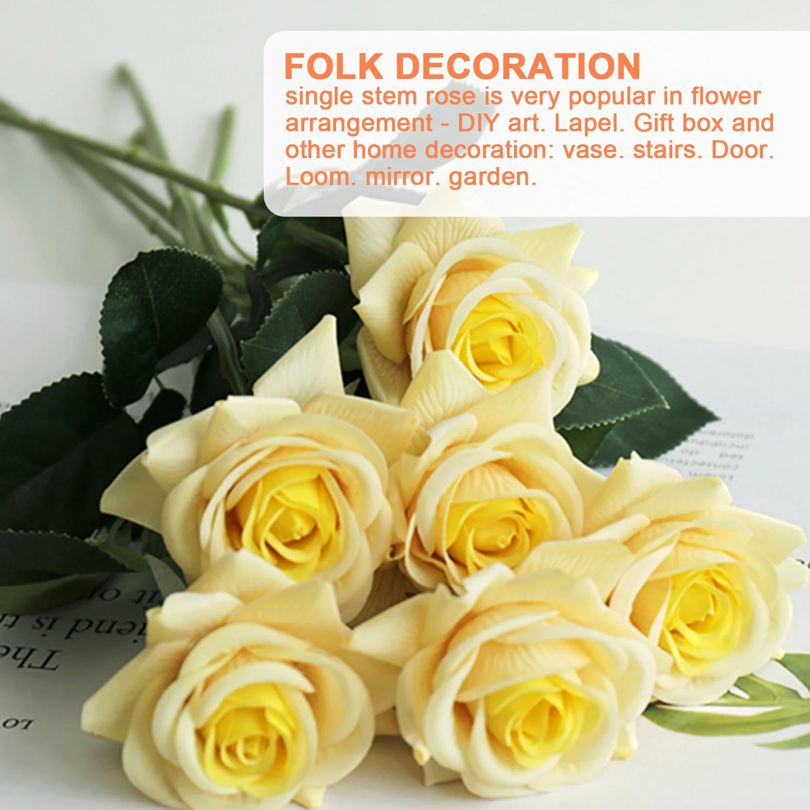 

12 Pieces Artificial Roses, Lifelike Single Long Stem Fake Rose, Silk Wedding Bridal Bouquet For Garden Party Home Office Decor