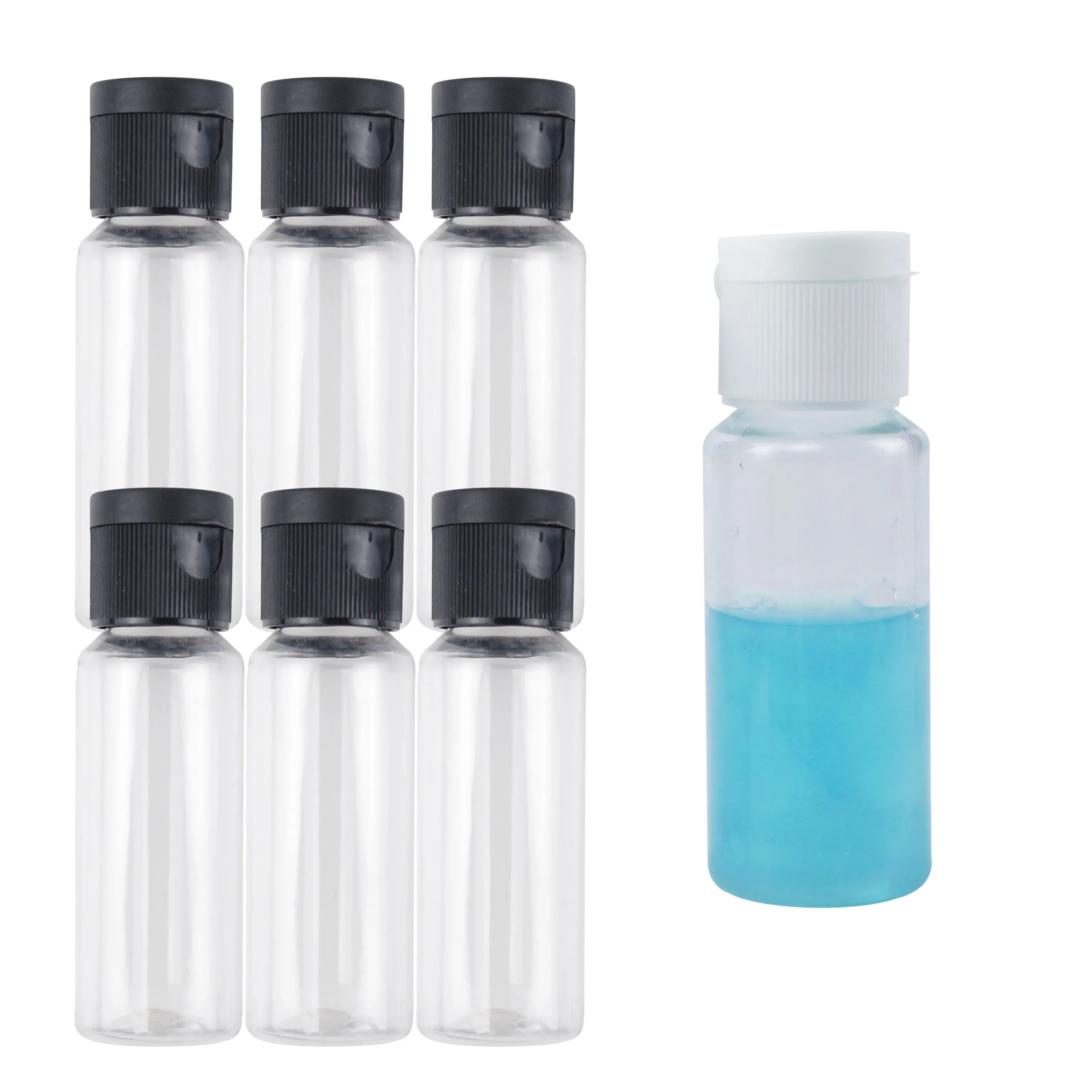 

6pcs 20ml Plastic Transparent Refillable Bottle Portable Travel Bottle for Shampoo Cosmetic Lotion Container