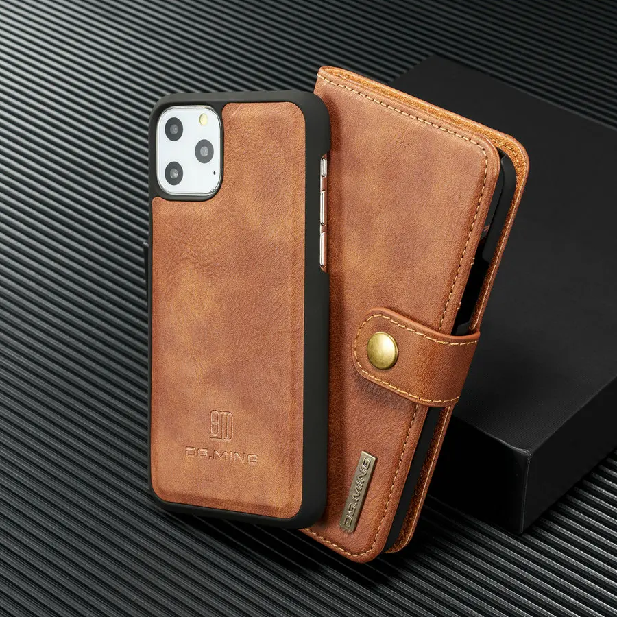 DG. MING Ретро Магнитный 2 в 1 чехол-кошелек для iPhone 11 Pro роскошный Съемный кожаный чехол-накладка для iPhone 11 Pro Max чехол