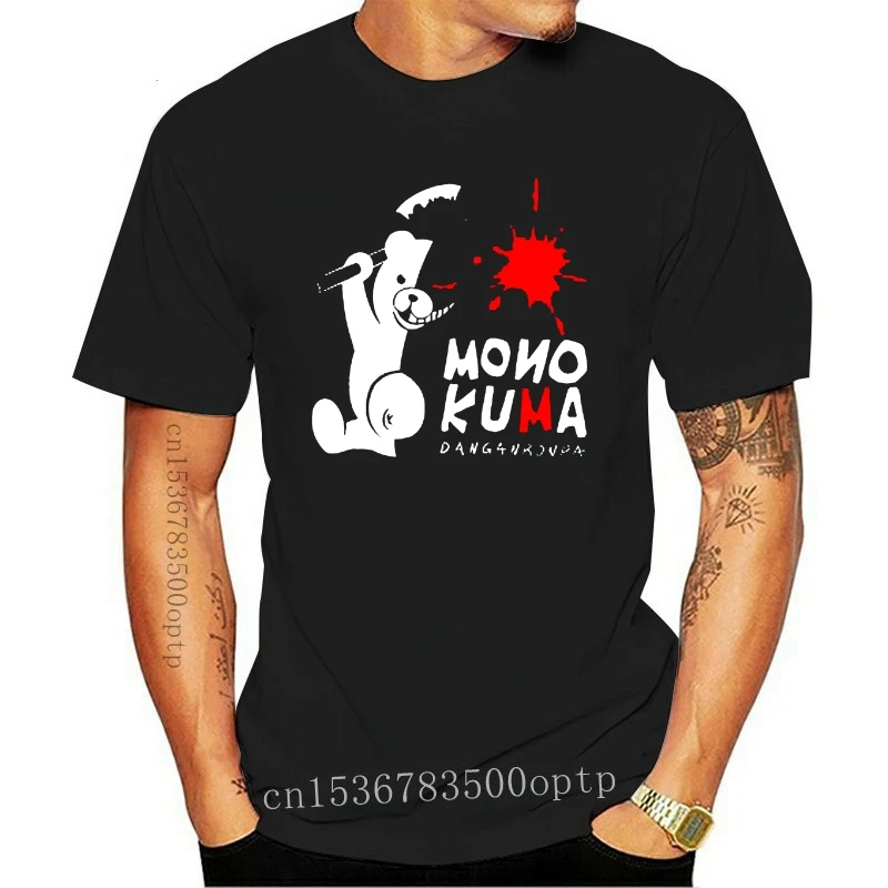 

New Rock Heavy Metal Style2021 Monokuma Dangan Ronpa Anime Japan Cartoon Mens Black T-Shirt Size S to 3XL