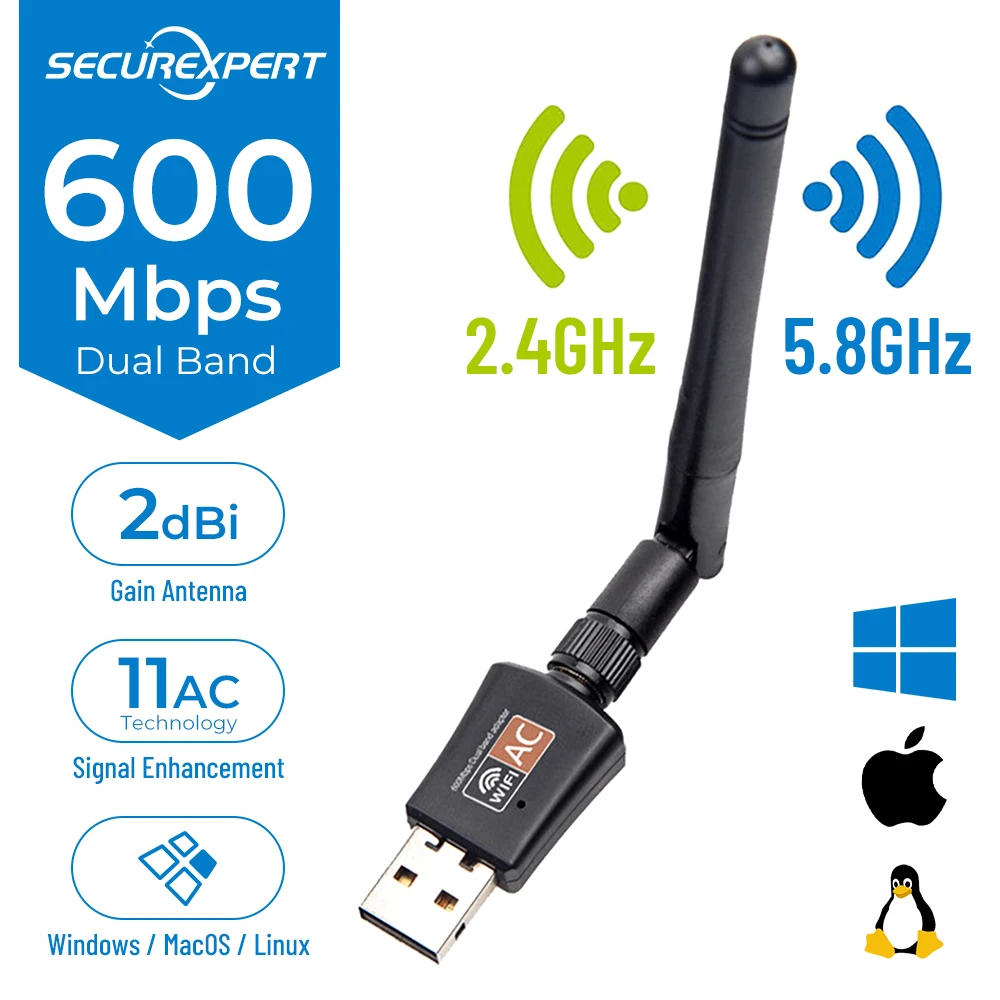 Mini Wi-fi  Ethernet Wireless Network card USB Wifi Adapter 600Mbps High Speed Antenna Card Free Driver For PC Desktop laptop