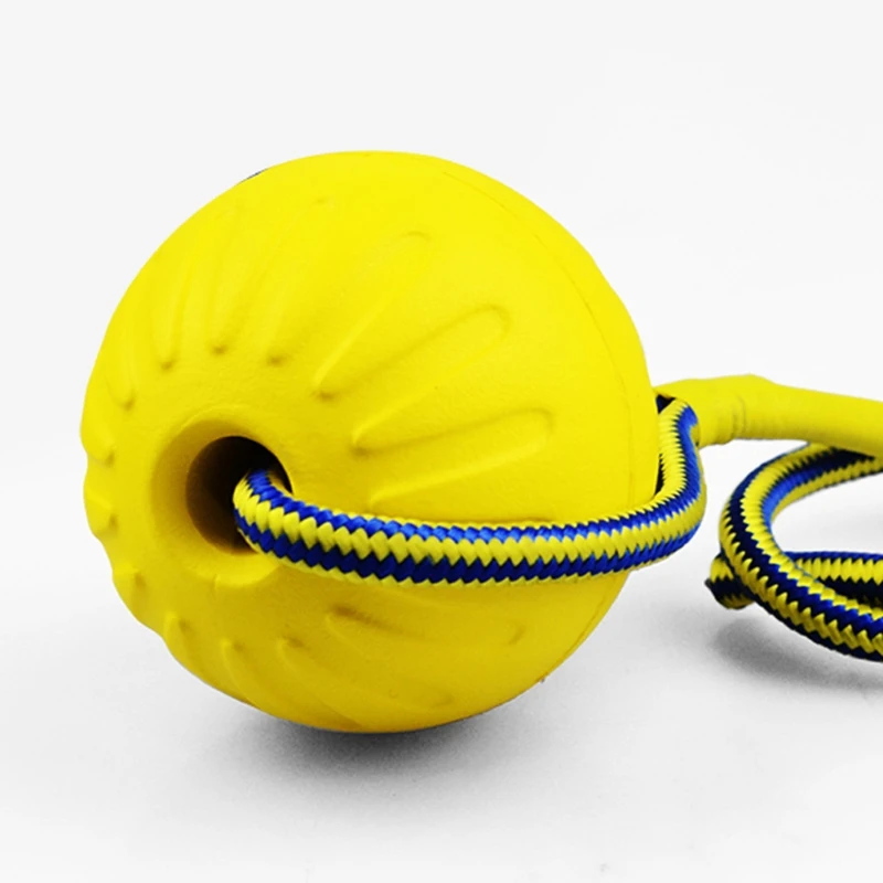 

4Pcs Dog Rope Ball EVA Rubber Ball Interactive Pet Chewing Training Bite Resistant Toys With Rope