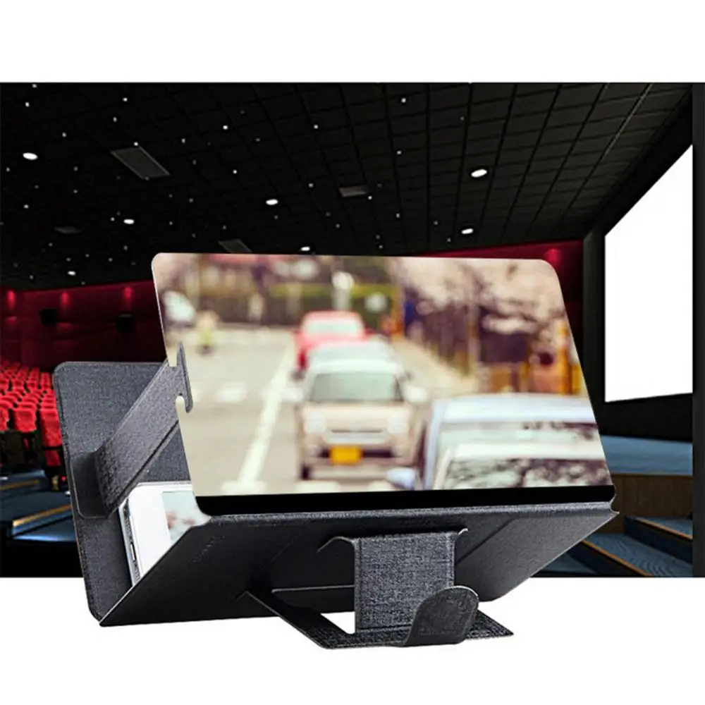 

8 Inch 3D Mobile Phone Screen Magnifier HD Video Amplifier Stand Bracket with Movie Game Magnifying Folding Phone Desk Holder