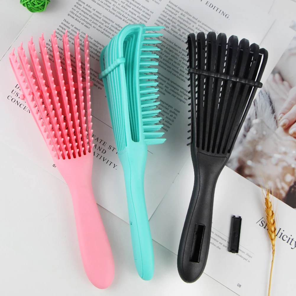 

Massage Detangling Hair Brush Women Hair Scalp Massage Comb Rubber Handle Wet Curly Hairbrush Salon Hairdressing Styling Tools