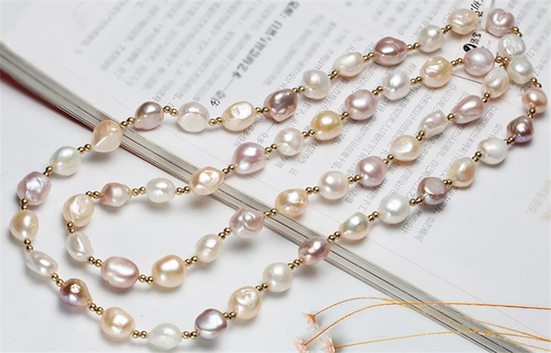 

Очаровательное длинное ожерелье с натуральным барочным пресноводным жемчугом, 30 дюймов