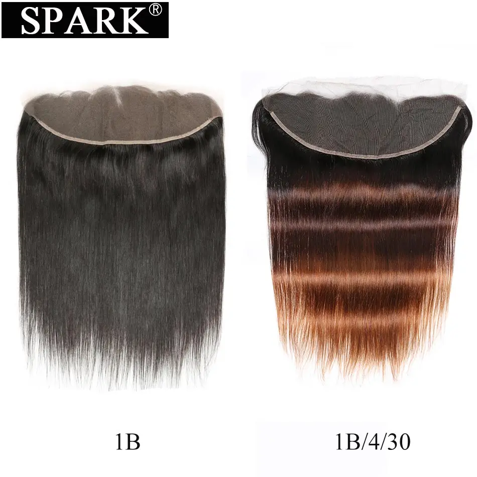 Spark Ombre Человеческие волосы прямые кружевные фронтальные бразильские