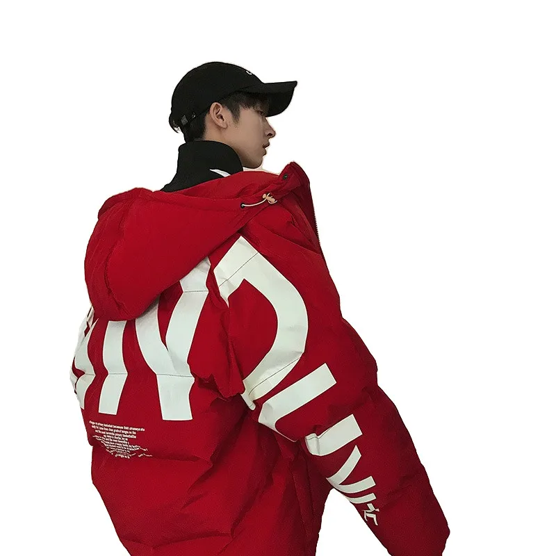 

Мужская стеганая куртка с буквенным принтом, свободная стеганая куртка на хлопковом наполнителе, новинка зимы 2021