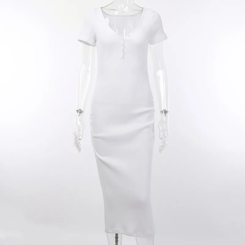 Платье женское трикотажное с коротким рукавом повседневное эластичное