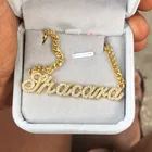 Индивидуальное ожерелье с фианитом и именем персонализированное инициальное Золотое кубинское колье-цепочка колье ювелирные изделия для женщин и мужчин хип-хоп Бижутерия