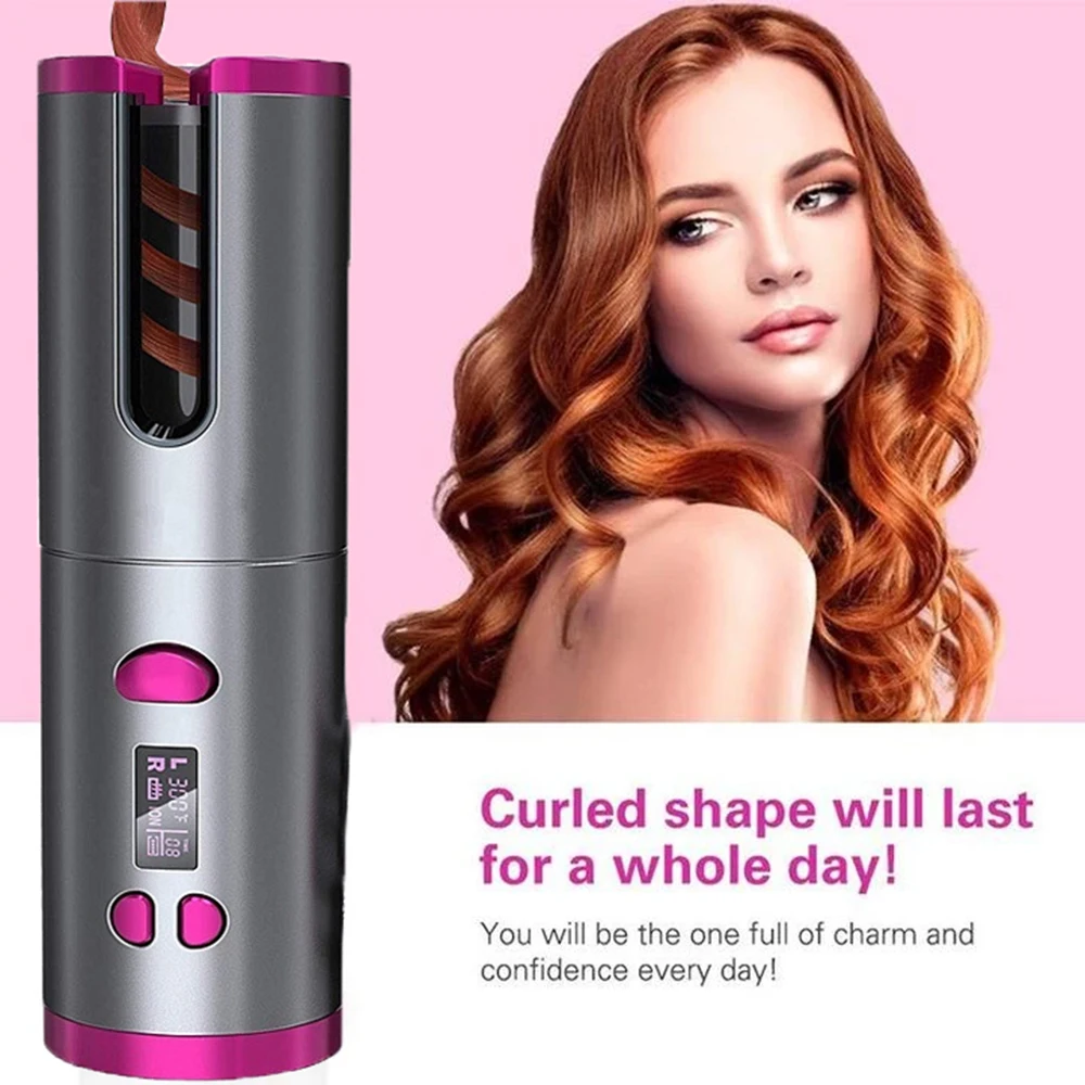 

Wireless Curling Iron Automatic Hair Curler USB Charge Crimper Hair Iron Looper Hair Air Waver Wand Curler Corrugation for Hair