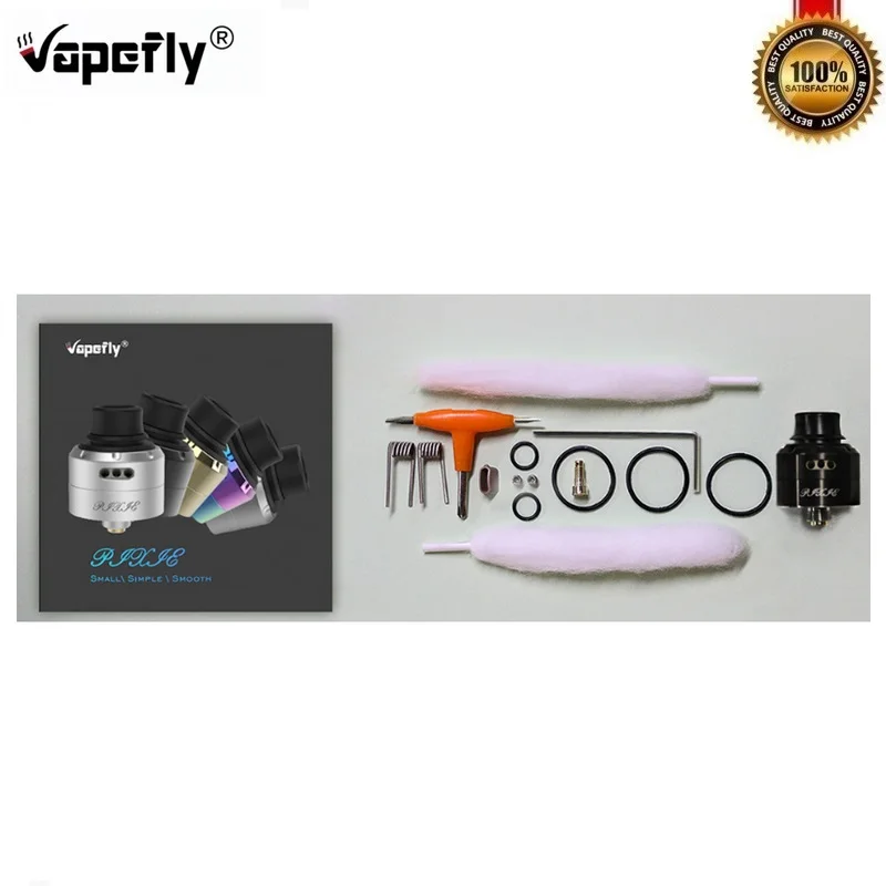 Оригинальный бак Vapefly Pixie RDA с одной катушкой 22 мм испаритель Vape 510 нить для Squonk Mod VS