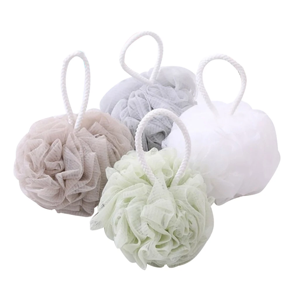 

Pure Color Mesh Bath Ball Body Scrubber Massager Nylon Sponge Rich Bubbles Cleaning Tools Home Shower Accessories Bathing Tools