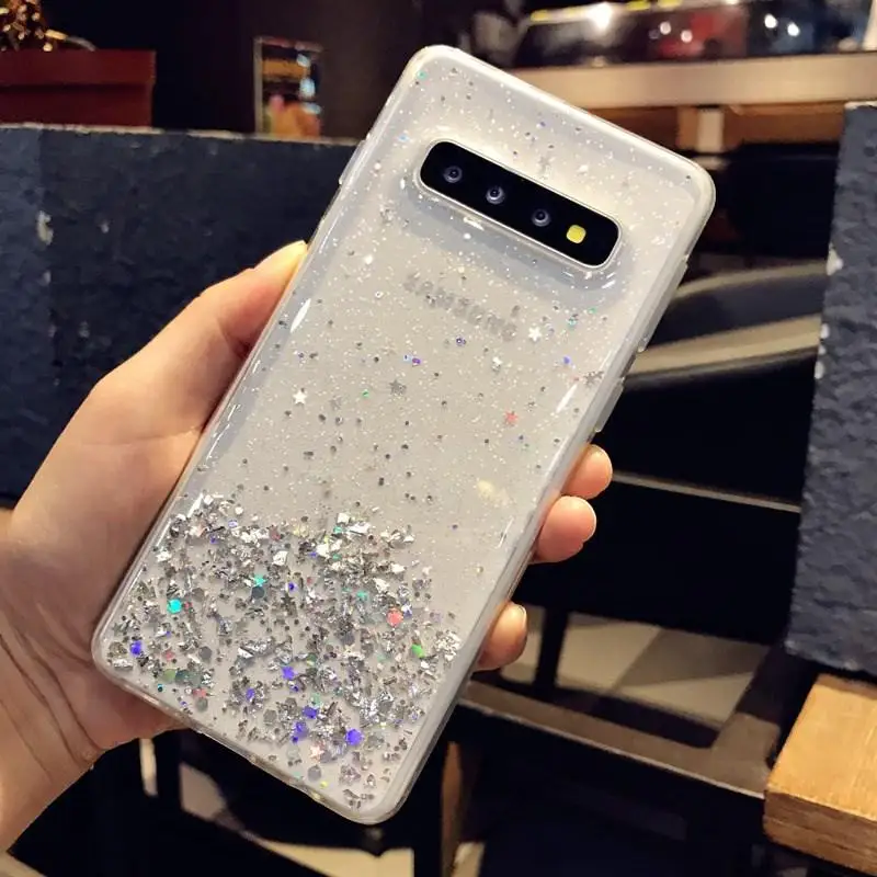 Мягкий силиконовый Блестящий блестящий чехол с блестками для samsung Galaxy S10 S8 S9 Plus S10E