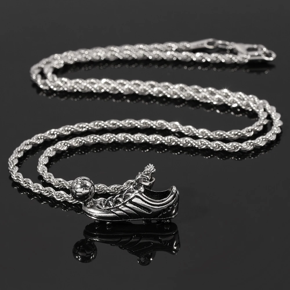 Ожерелье с подвеской в виде футбольных ботинок стиле хип-хоп футбола ожерелье