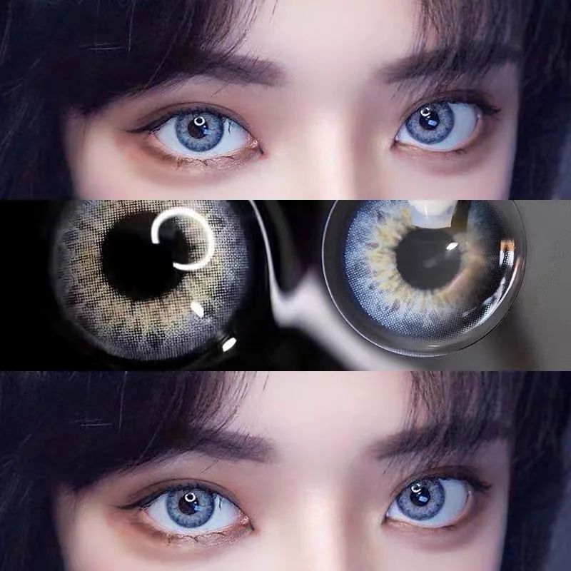 

1 Pair of Color Contact Lenses Beauty Contact Lens Eye Color Blue Gray Brown Contact Lens Prescription 2021 New