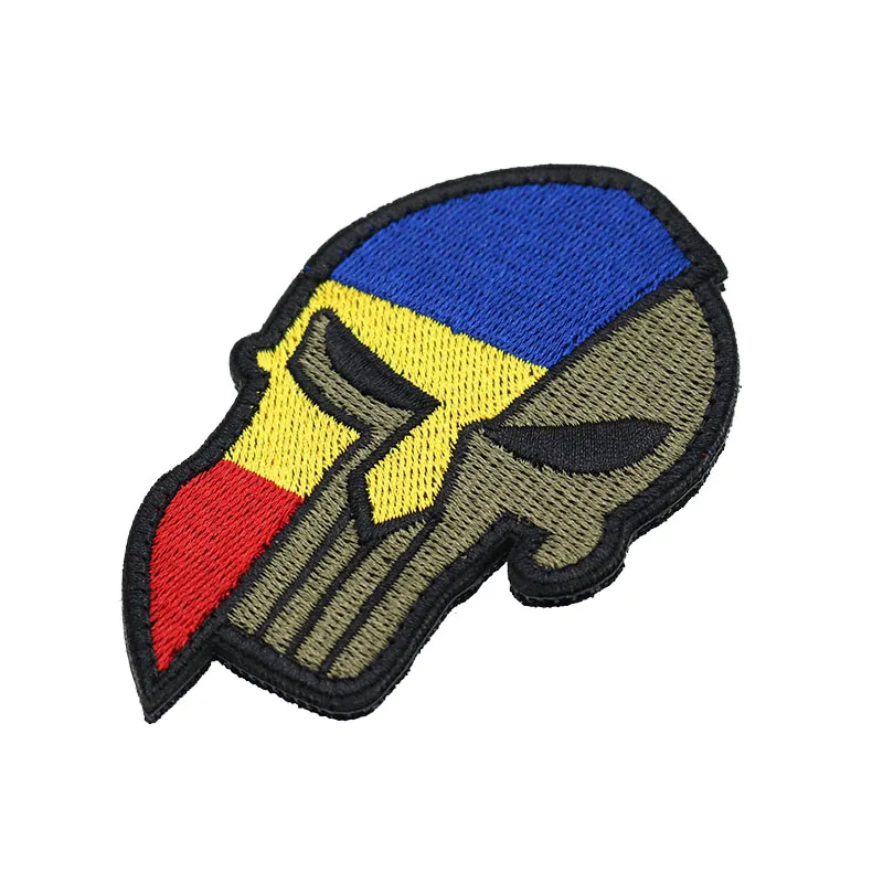 3D вышитый патч с румынским флагом череп Униформа тактический плечевой ремень