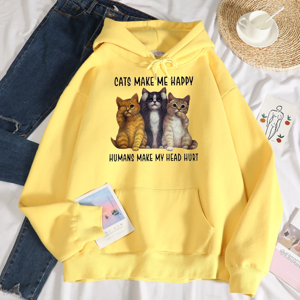 

Худи женское в стиле Харадзюку с принтом «сделай меня счастливой»