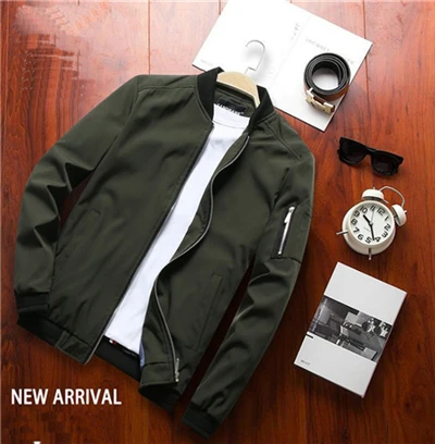 Zogaa Осенняя мужская куртка-бомбер на молнии мужская повседневная Уличная Хип-хоп однотонная тонкая куртка-пилот Мужская дышащая одежда больших размеров