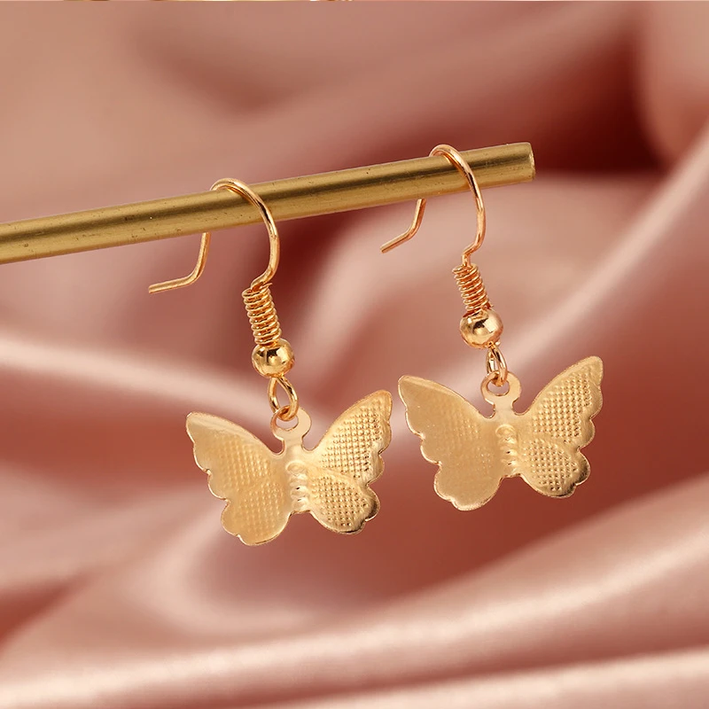 Женские серьги-кольца с бабочками DoreenBeads модные популярные акриловые золотого и