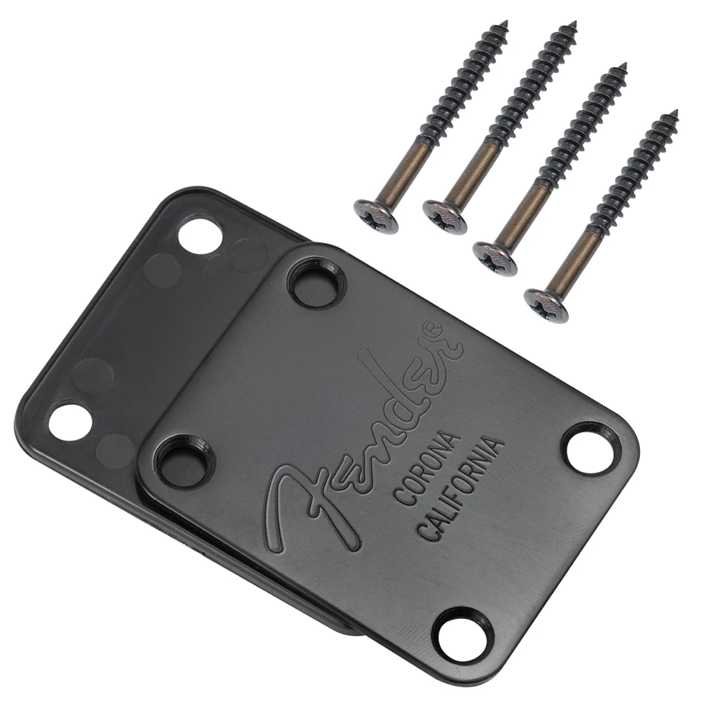 70s vintage stil f logo 4 bolzen chromschwarz gitarre neck platte neckplate wschrauben für strat tele gitarre zubehör ersatz free global s