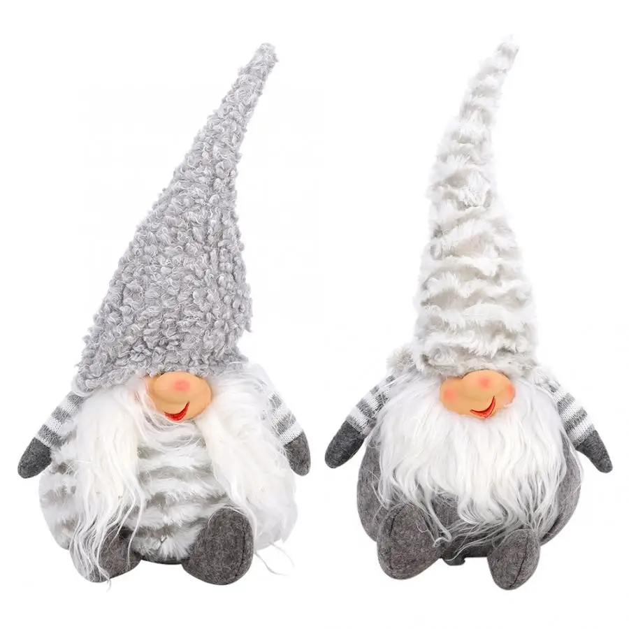 Хрустальная подвеска Рождественское украшение пушистая гнома серовато белая