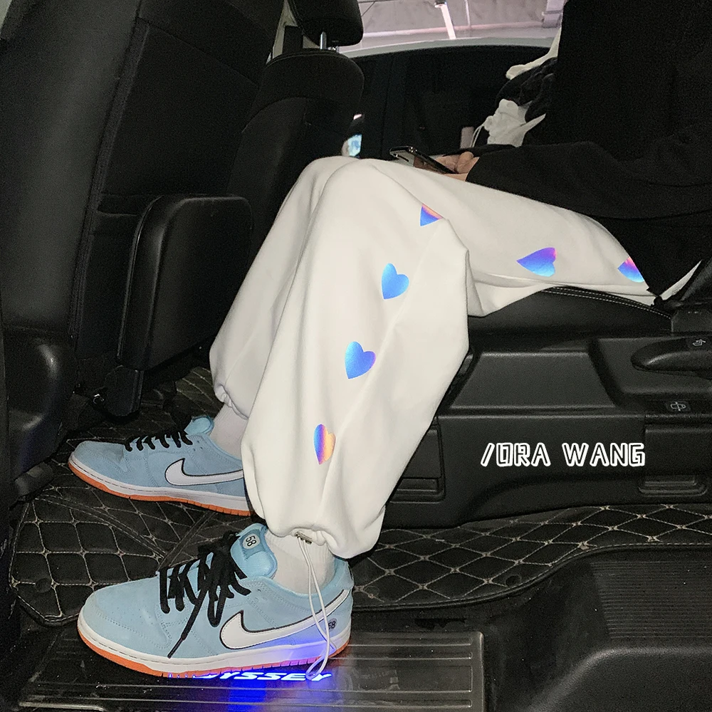 Мужские спортивные штаны с отражающим принтом сбоку для 2021 модные тренды одежда