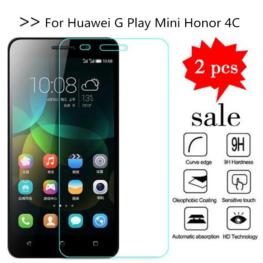 2 шт. Защитное стекло для Huawei Honor Play 4C закаленное G Mini зеркальная защитная
