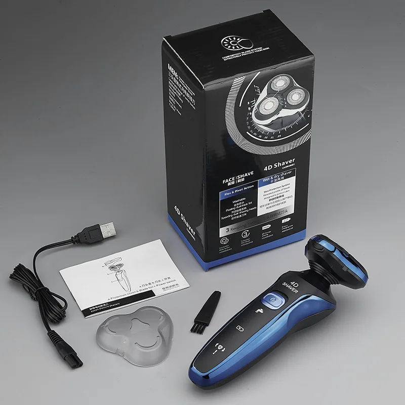 

Electroplating floating three-tool head electric shaver shaving cutter body wash USB charging