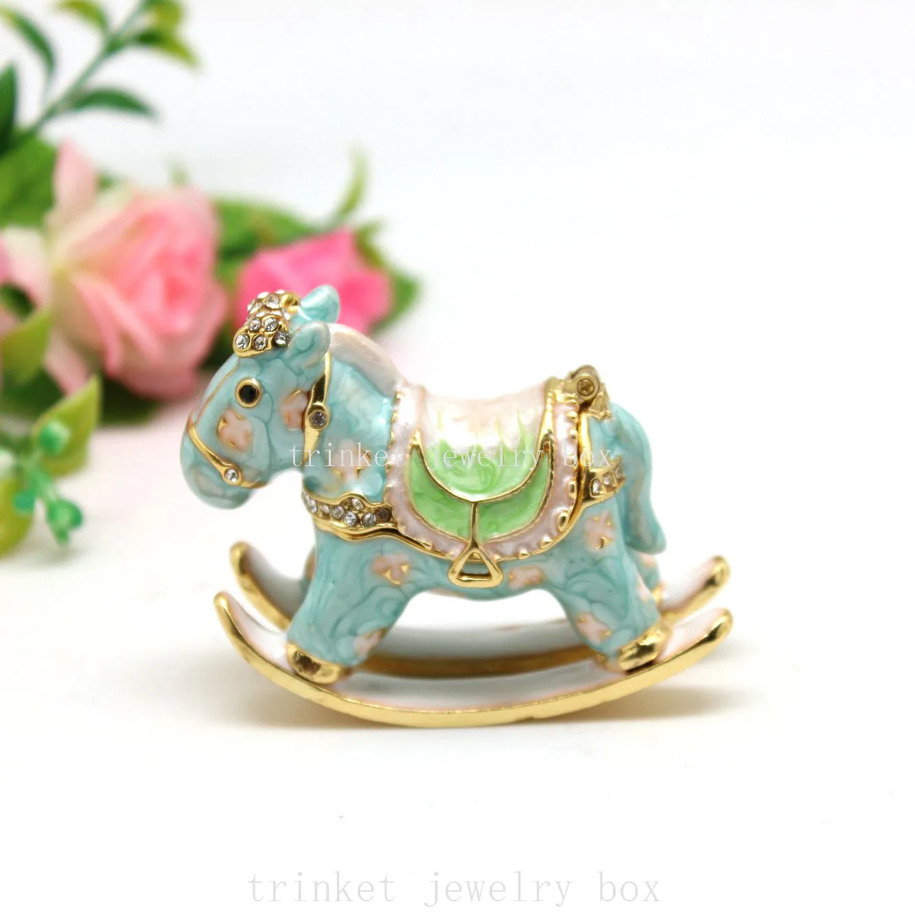 Rocking Horse Trinket Box Decorative Horse Collectible Figurine