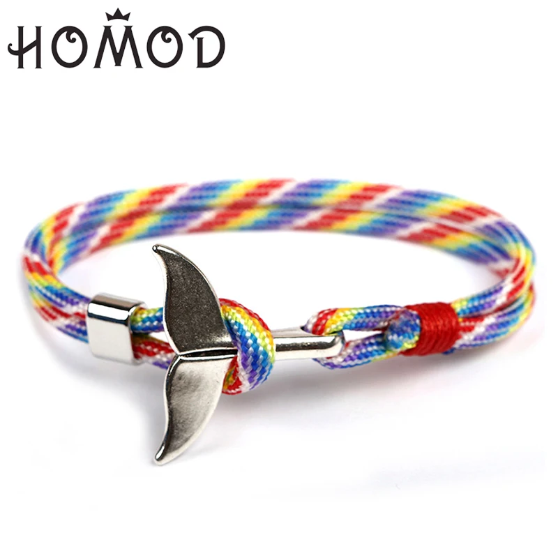 Мужские и женские браслеты HOMOD в европейском стиле с изображением китов хвоста