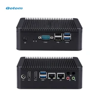 qotom mini pc celeron 3855u 3865u processor onboard dual hd video ports portable home office desktop computers