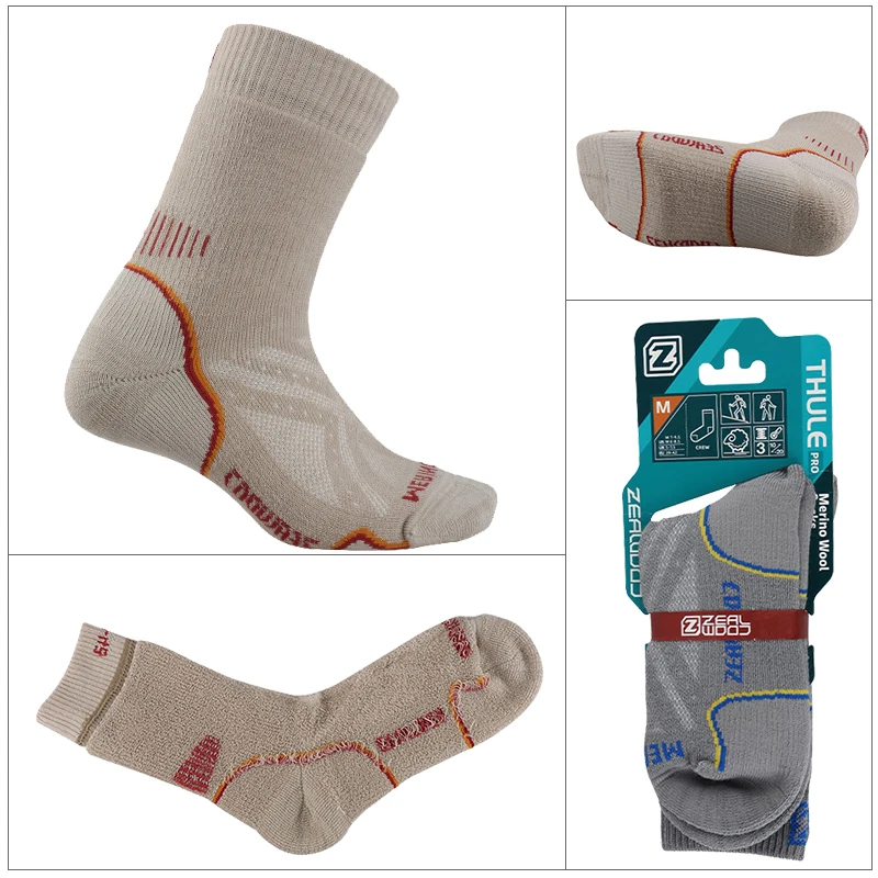 ZEALWOOD походные треккинговые мужские женские толстые носки из мериносовой шерсти