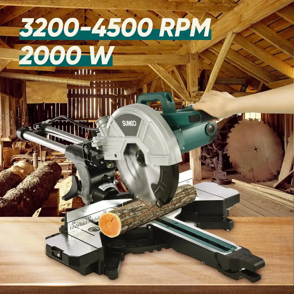 

12 Inch 3200-4500RPM Electric Circular Saw 2000W Wood Cutter Cutting Machine Adjustable Sawing Machine Saw Woodworking Tool