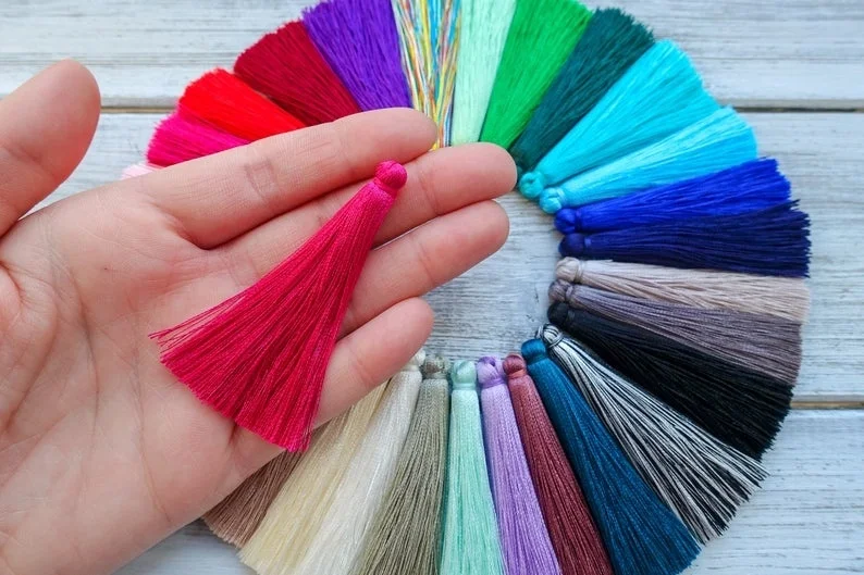 

8pcs 7.0cm Silk Mala Tassel,Artificial Silk Thread Tassels, Earrings Tassels