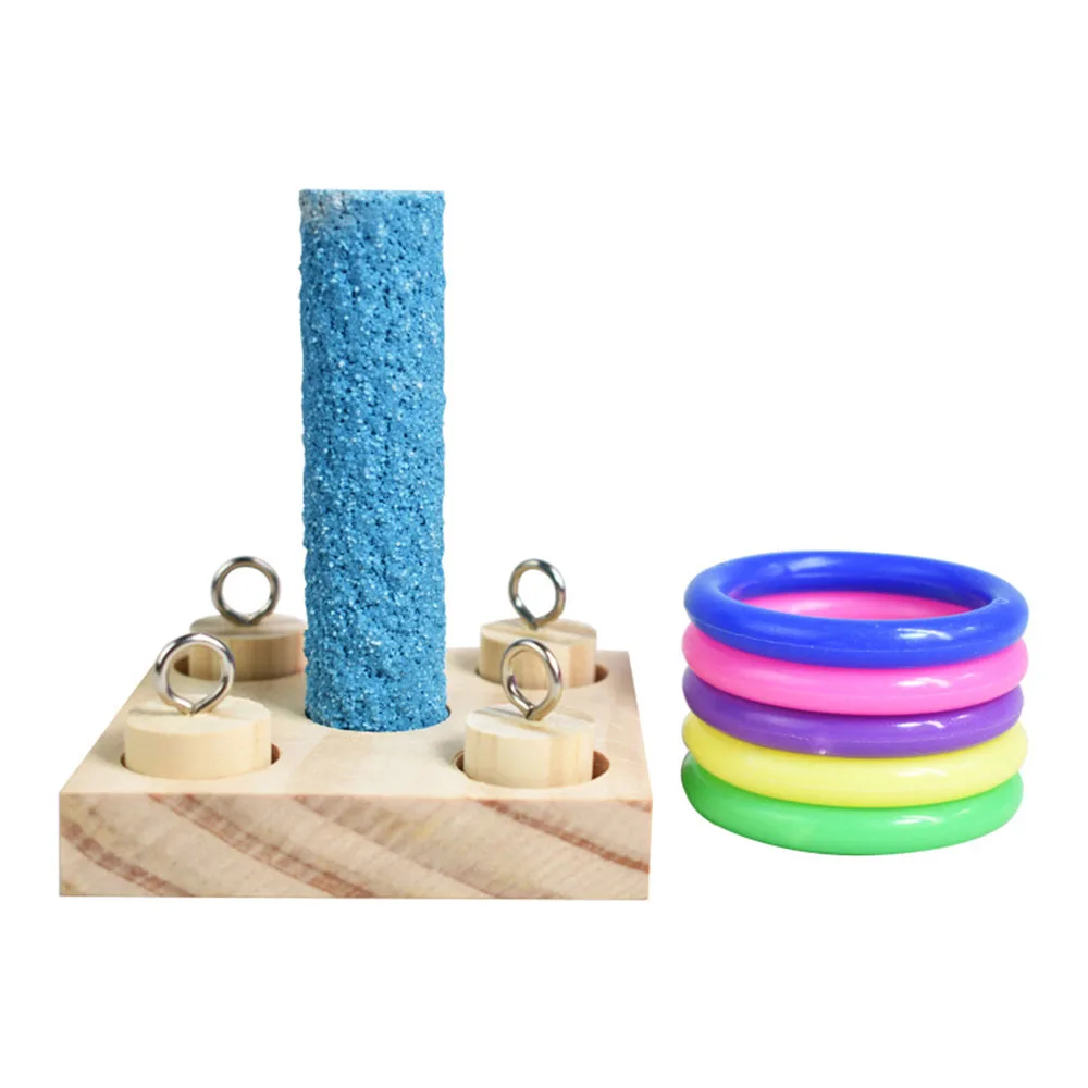 

Bird Parrot Toys Wooden Plug-in Column DIY Jack Round Hole Ball Educational Intelligence Development Training Parrot Chew Toys