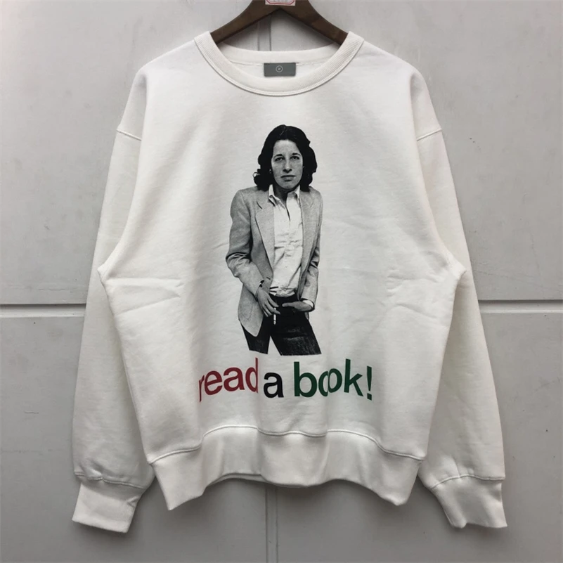 

2021FW Plush Sweatshirts Men Women High Quality Fashion Portrait Printing Pullovers Read A Book! Sweatshirt O-Neck