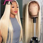 Прямые парики блонд из человеческих волос T4613 с эффектом омбре, бразильский парик без повреждений на сетке спереди, предварительно выщипанный прозрачный парик на сетке для женщин