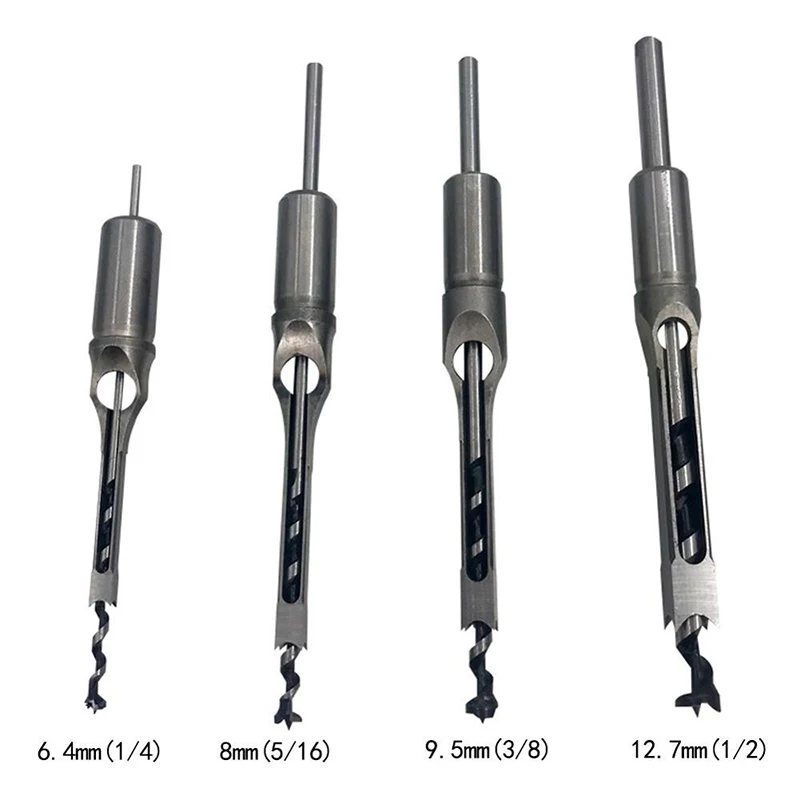 

Woodworker Square Hole Drill Bits Mortising Chisel Woodworking Hole Saw Mortise Chisel Drill Bit Tool 6.35/7.94/9.5/12.7mm LBS