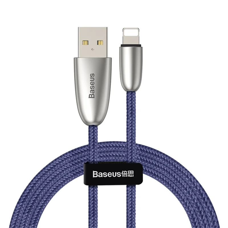 Светодиодный светильник Baseus, usb-кабель для зарядки iPhone xs max xr 8 7 6s plus 11 ipad pro, кабель для быстрой зарядки apple, светильник ning, 2 м - Тип штекера: LED Blue