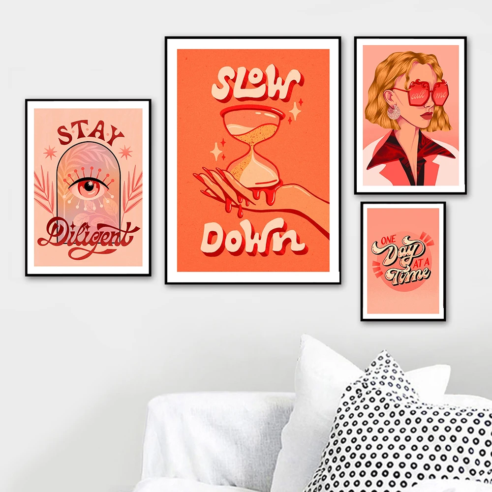 Винтажные Мультяшные принты на холсте Феминистская Художественная печать