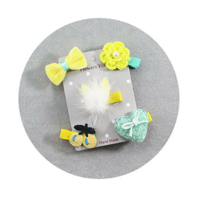 

5Pcs/Set Baby Girl Hair Clips Bows Crown Hairpins Barrettes Kids Hair Band Bowknot Headwear Hairband Baby Hair Accessories 2020