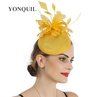 charming party headpiece hair clip wedding women hat fascinator headwear fancy feather flower millinery ladies bride hairpin hat
