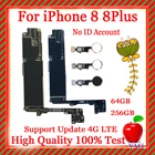 Материнская плата для iphone 8 8 Plus, 64 ГБ, 256 ГБ, без идентификатора, поддержка 4G, сбез Touch ID, полные чипы, 100% тестовая логическая плата, хорошая работа