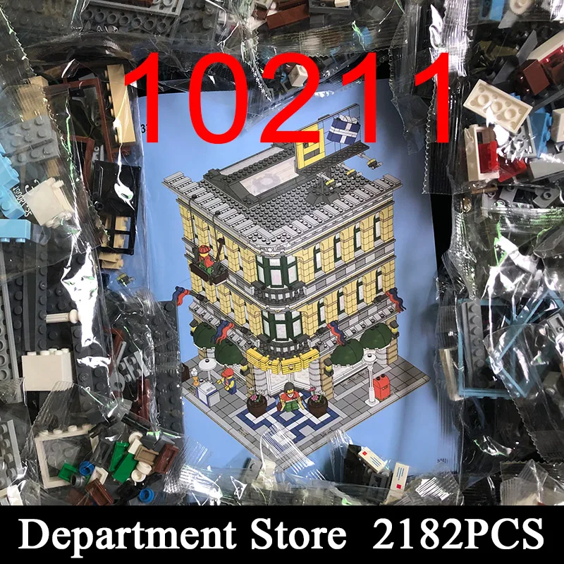 

MOC Compatible 10211 2182Pcs Bricks Grand Emporium Market Street View Building Blocks With LED Kits Girl Toys Gifts