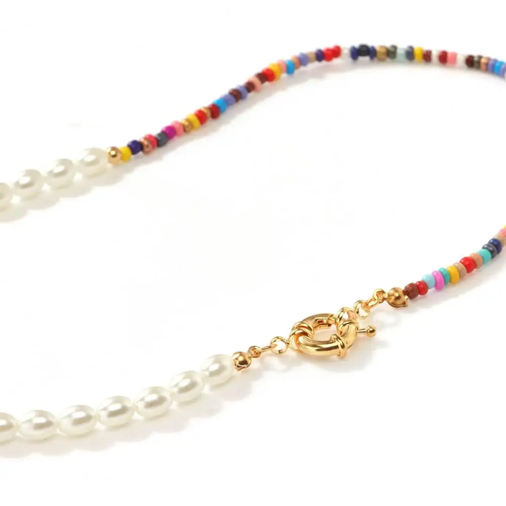 

Exquisite pearl necklace irregular small pearls colorful bead stitching for women daily accessories 2021 jewelry gifts Moda