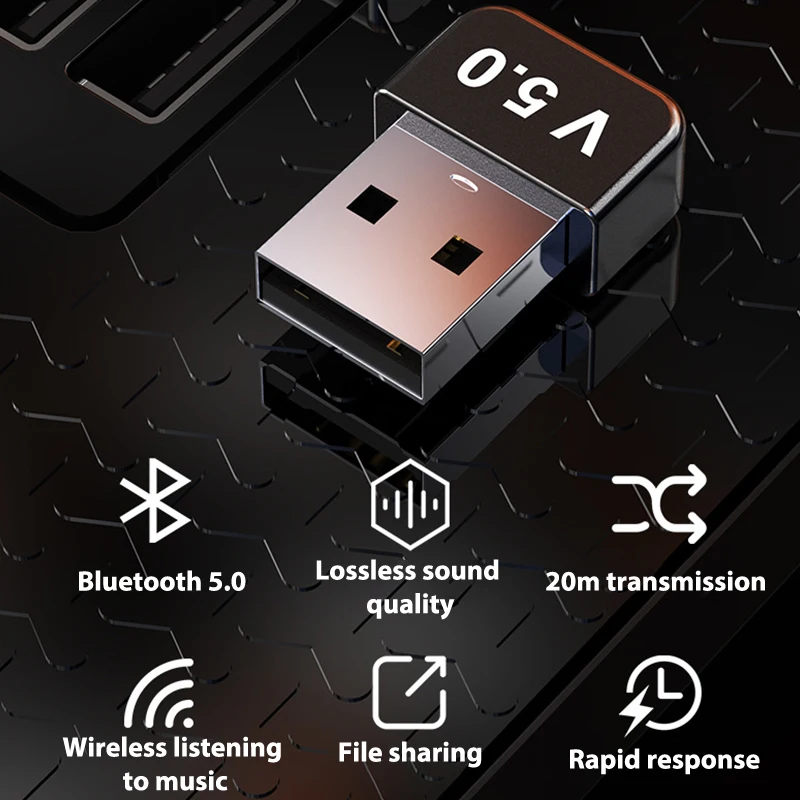

USB Bluetooth 5,0 адаптер передатчик приемник аудио ключ беспроводной USB адаптер