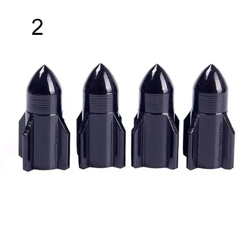 

4Pcs Auto Car Bike Aluminum Alloy Rocket Shape Tire Tyre Valve Wheel Stem Cap