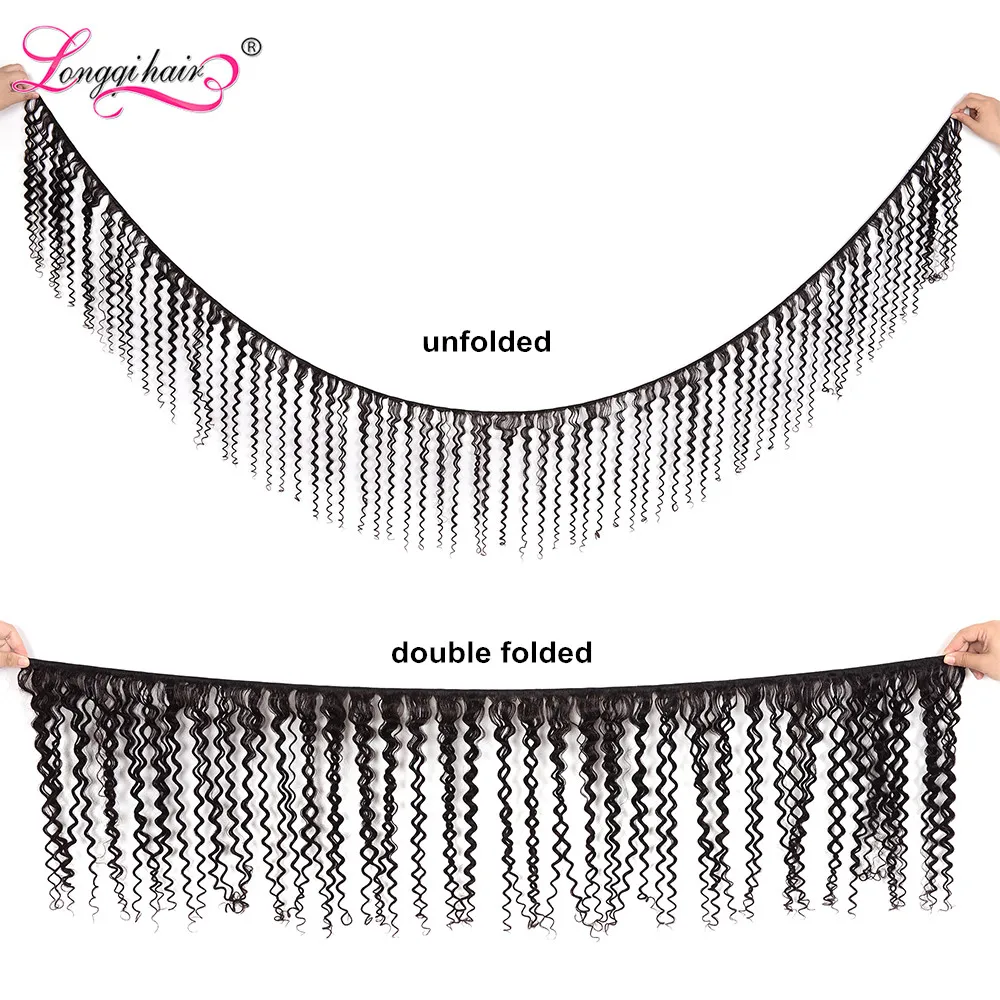 Волосы Longqi бразильские кудрявые пряди с фронтальной Реми человеческие волосы