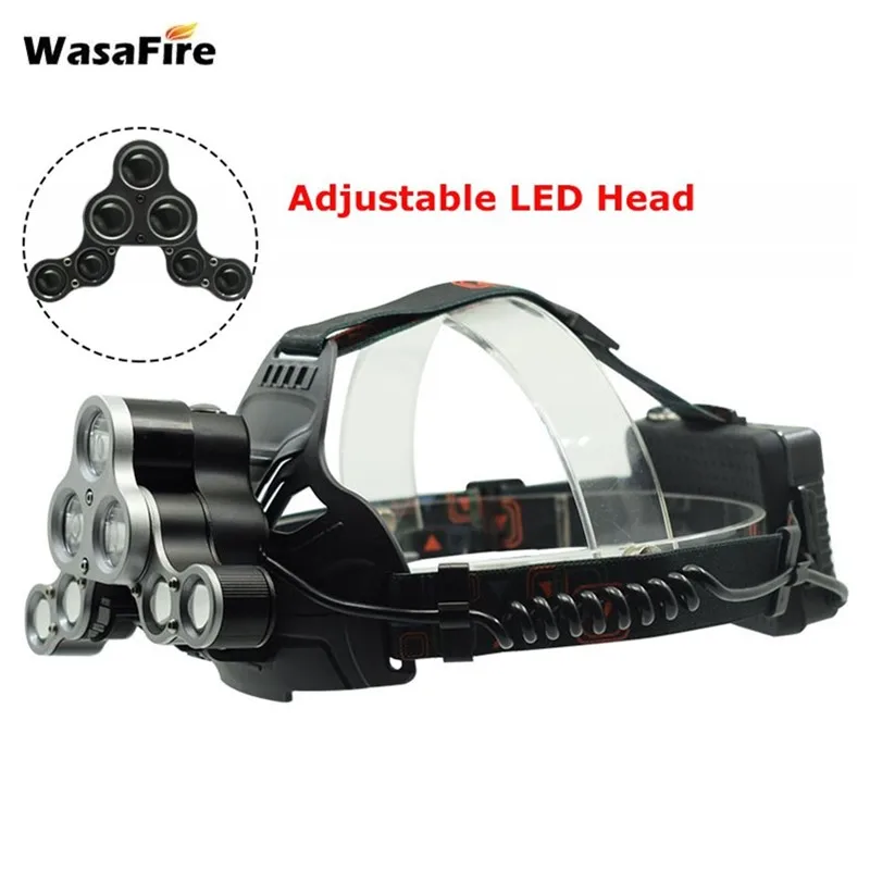 

Adjustable Head Lamp 8000 Lumen 3*XML T6+4* Q5 Headlight USB Rechargeable Headlamp 7 Led Frontal Flashlight 18650 Forehead Torch